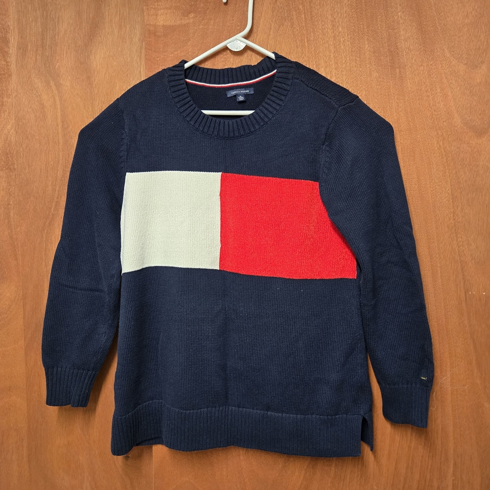 Tommy Hilfiger Men's Sweater in Navy and Red